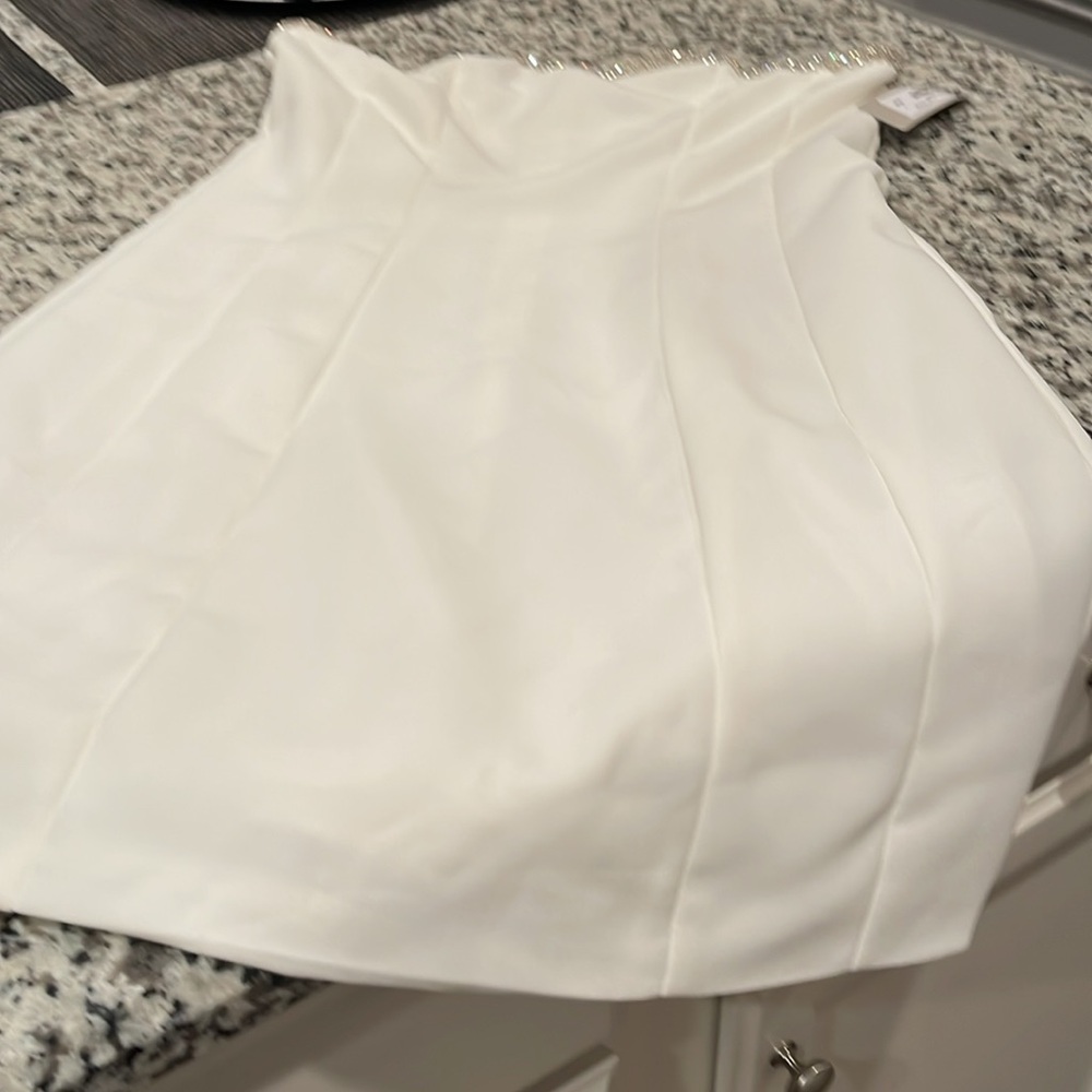 WHITE Strapless Mini Dress size (L)